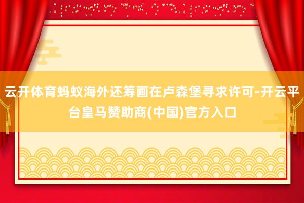 云开体育蚂蚁海外还筹画在卢森堡寻求许可-开云平台皇马赞助商(中国)官方入口