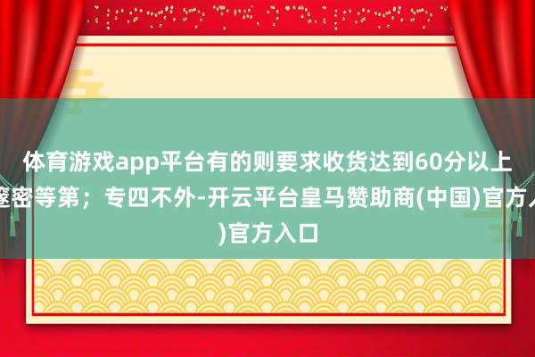 体育游戏app平台有的则要求收货达到60分以上或邃密等第；专四不外-开云平台皇马赞助商(中国)官方入口