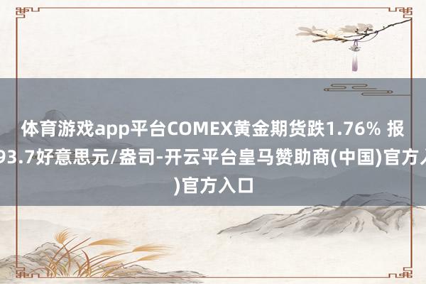体育游戏app平台COMEX黄金期货跌1.76% 报2893.7好意思元/盎司-开云平台皇马赞助商(中国)官方入口
