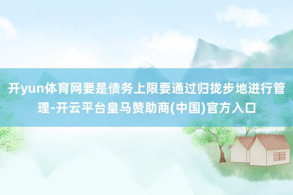 开yun体育网要是债务上限要通过归拢步地进行管理-开云平台皇马赞助商(中国)官方入口